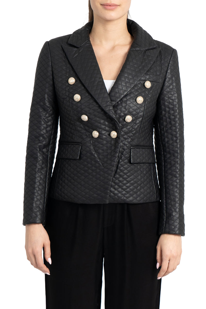 Tess Faux Leather Blazer