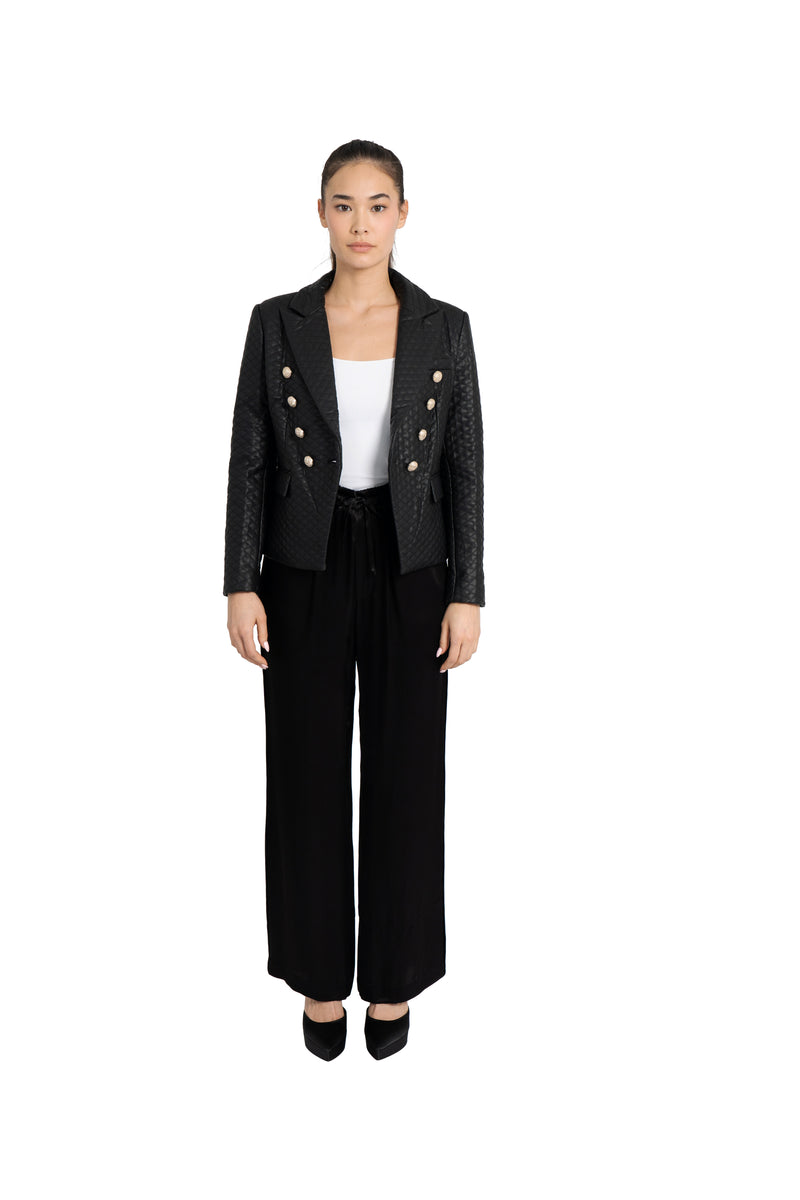 Tess Faux Leather Blazer