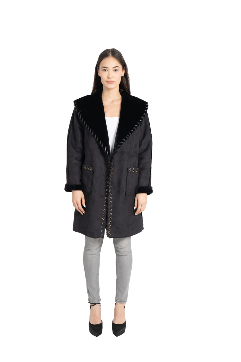 Talita Faux Suede/Fur Coat