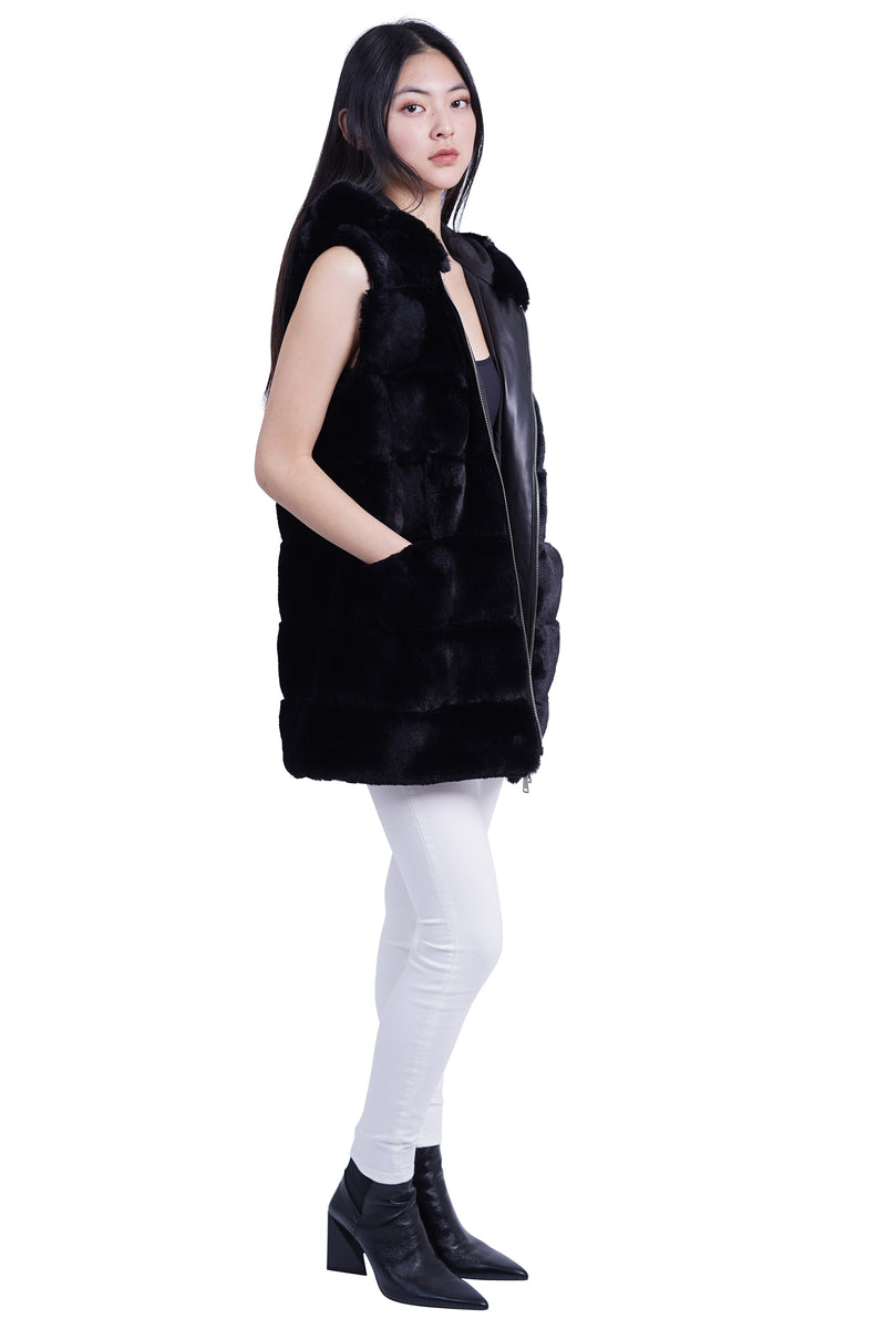 Alina Faux Fur Hooded Vest-6