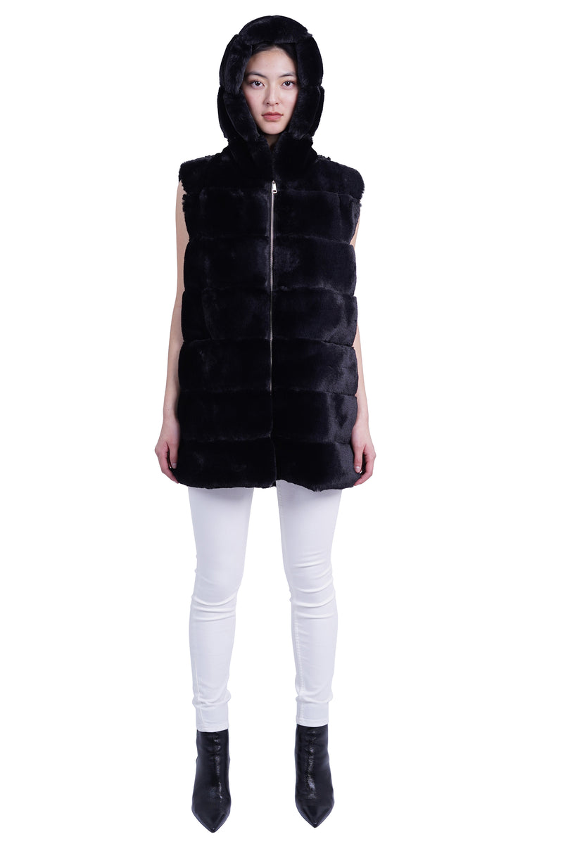 Alina Faux Fur Hooded Vest-8