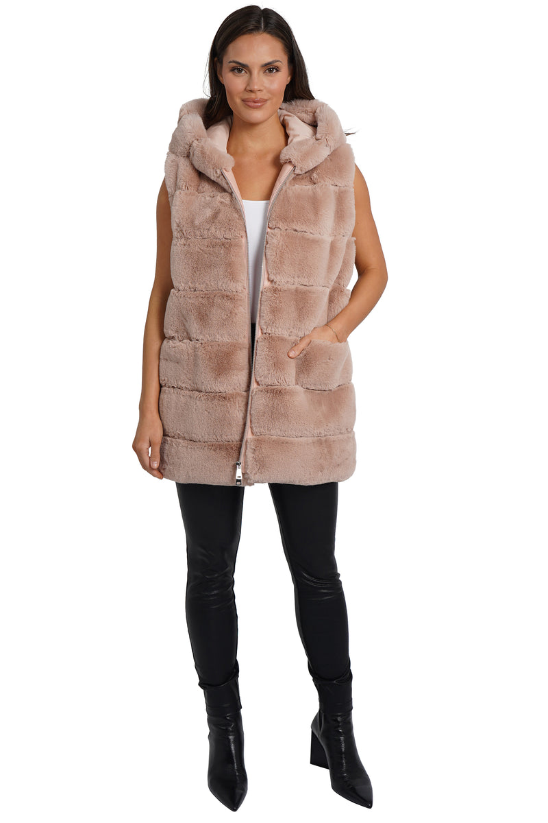 Alina Faux Fur Hooded Vest-2