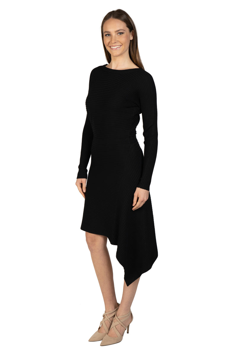 Asymmetrical Knit Sweater Dress-1