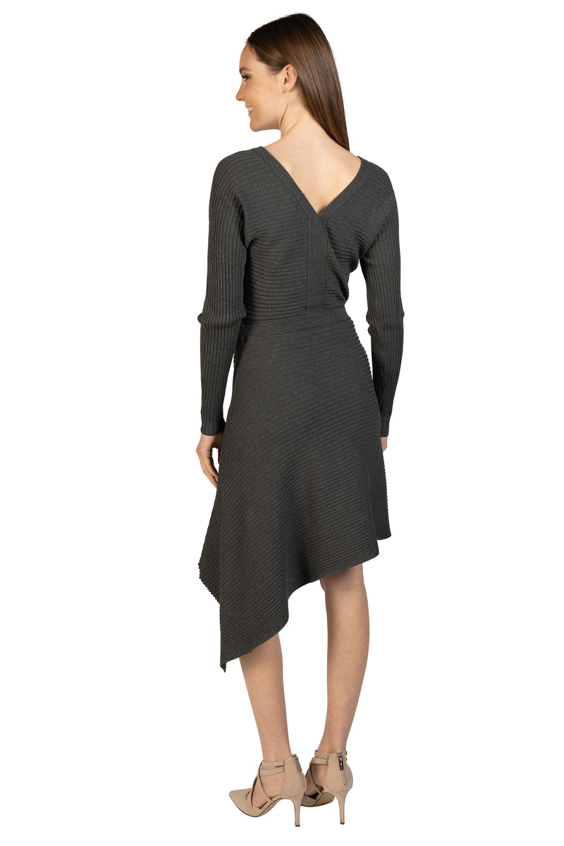 Asymmetrical Knit Sweater Dress-10