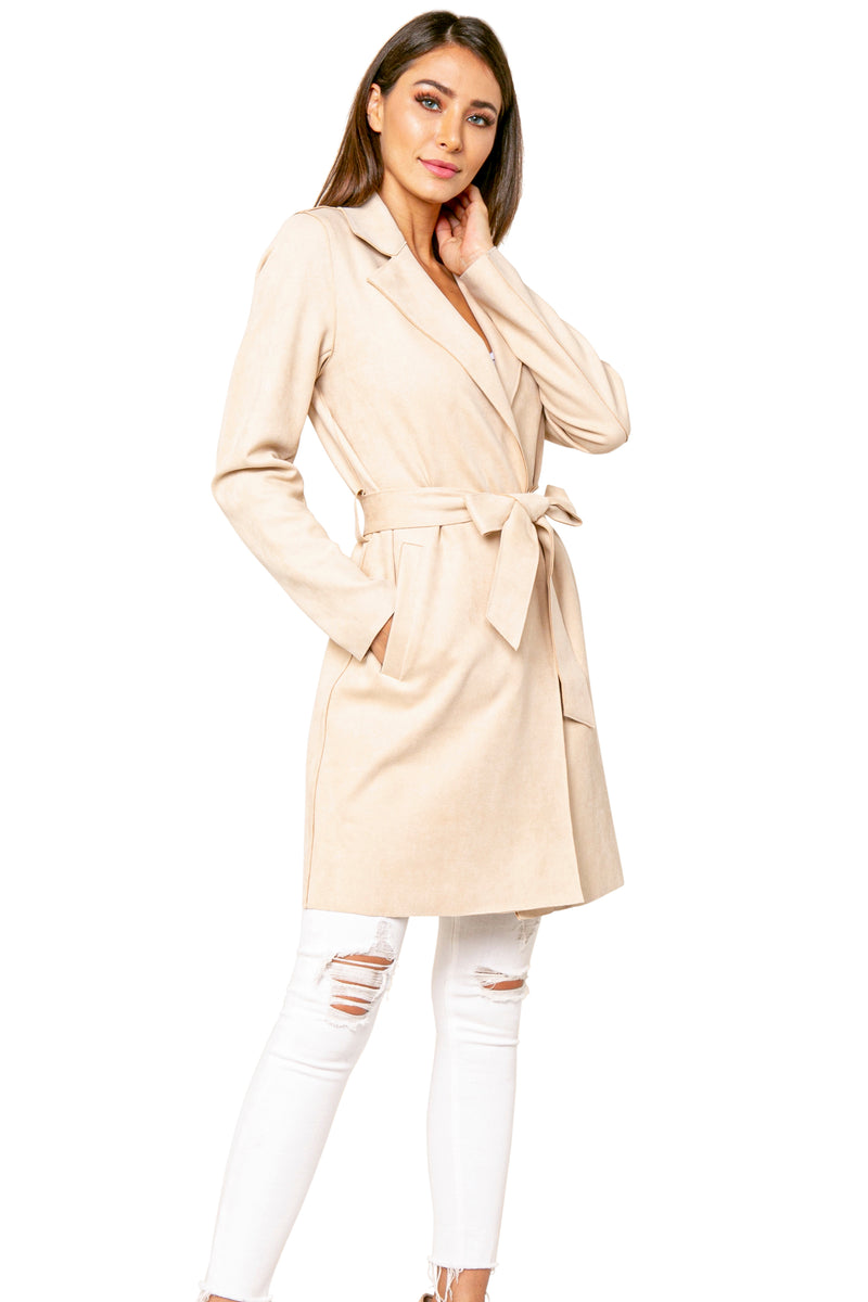 Love Token Everson Twill Suede Lite Trench Coat 2