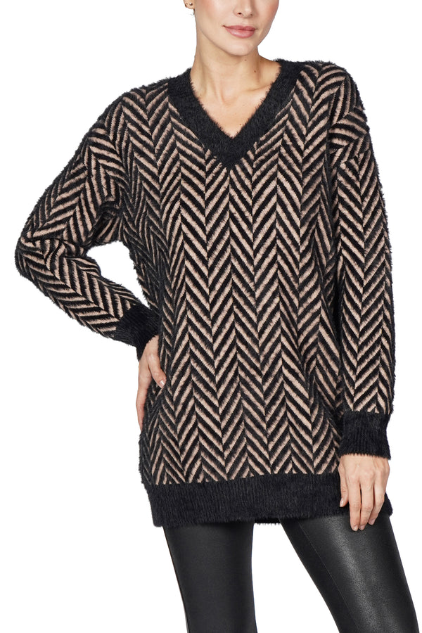 Love Token Danny V Neck Tunic Sweater