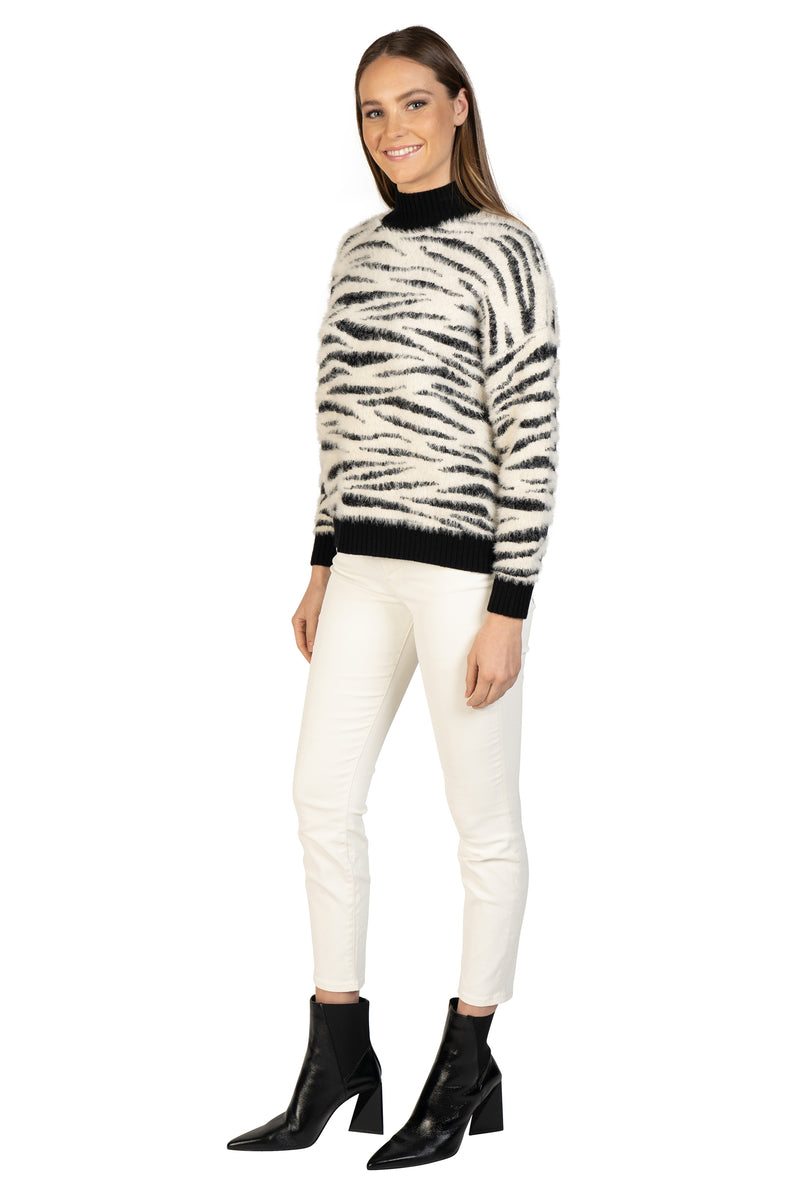 Love Token Zebra Fuzzy Pullover 2