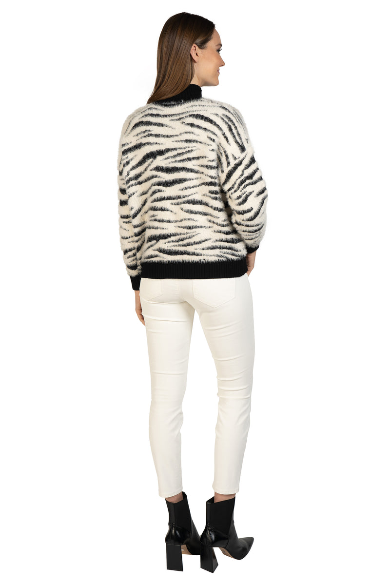 Love Token Zebra Fuzzy Pullover 3