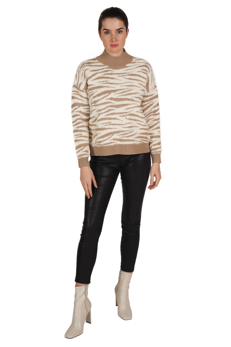 Love Token Zebra Fuzzy Pullover