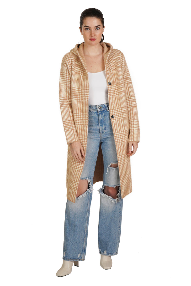 Love Token Plaid Snap Button Cardigan 