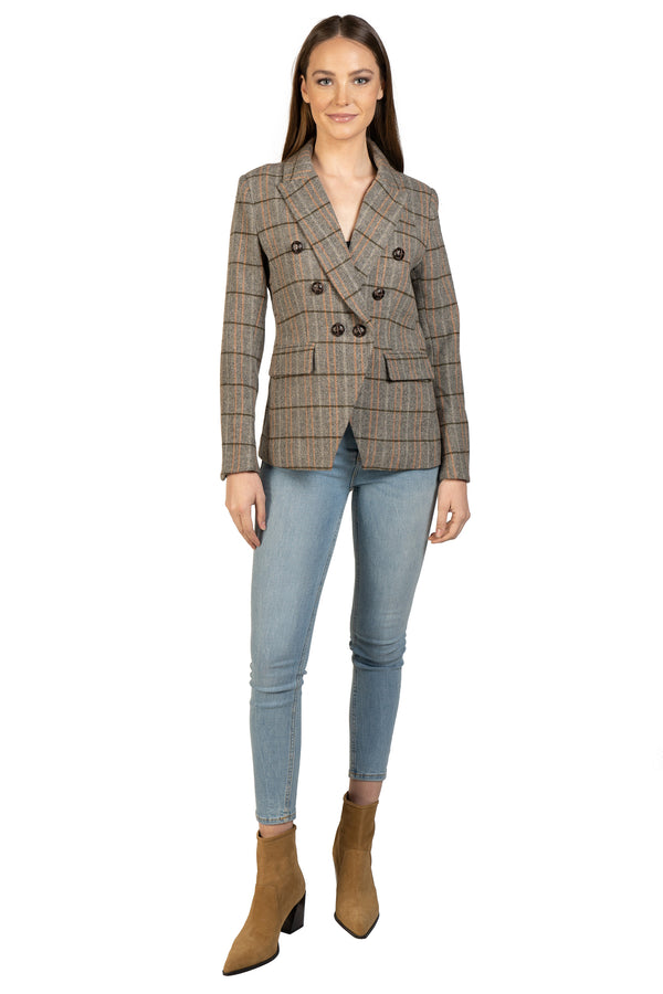 Plaid Beige Blazer