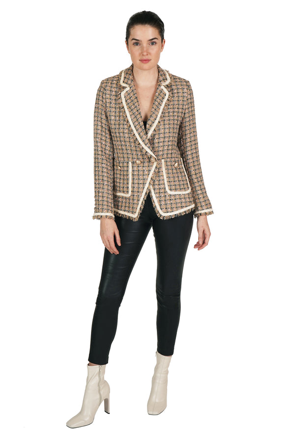 Love Token Plaid Tweed Blazer 2