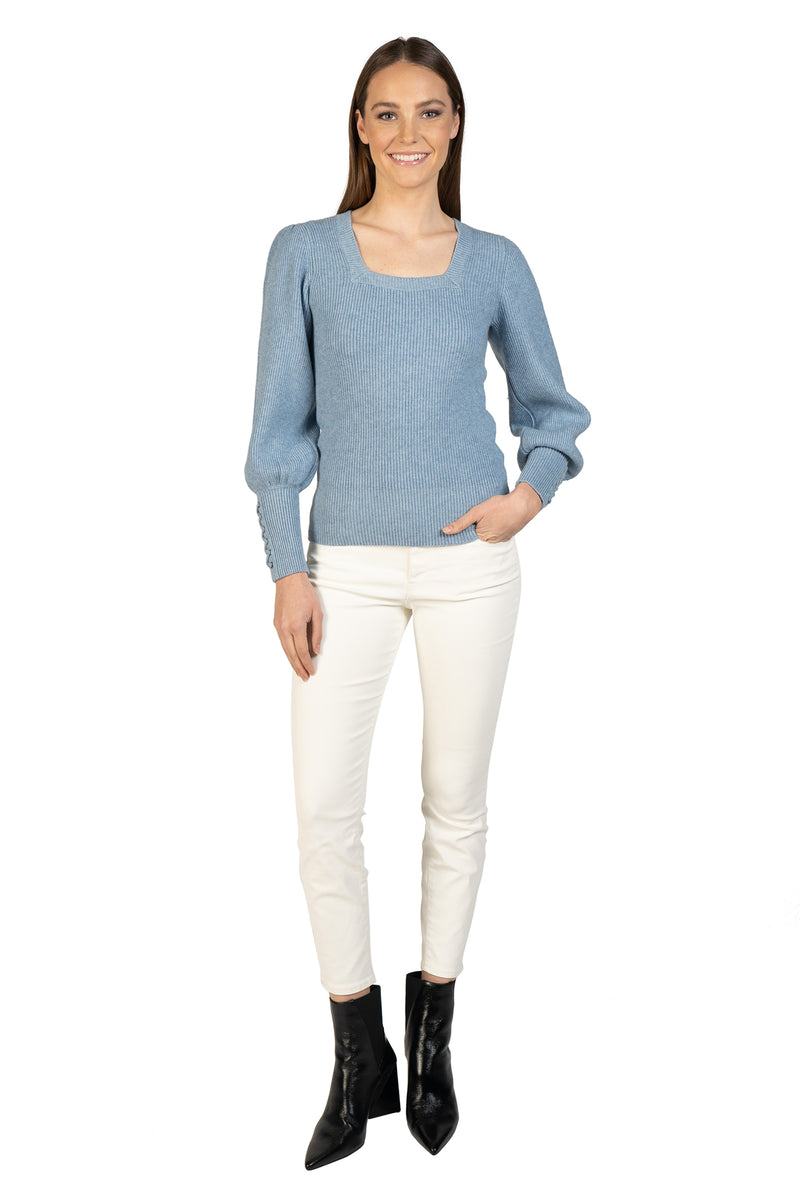 Love Token Whipstitch Cuff Knit Sweater 6