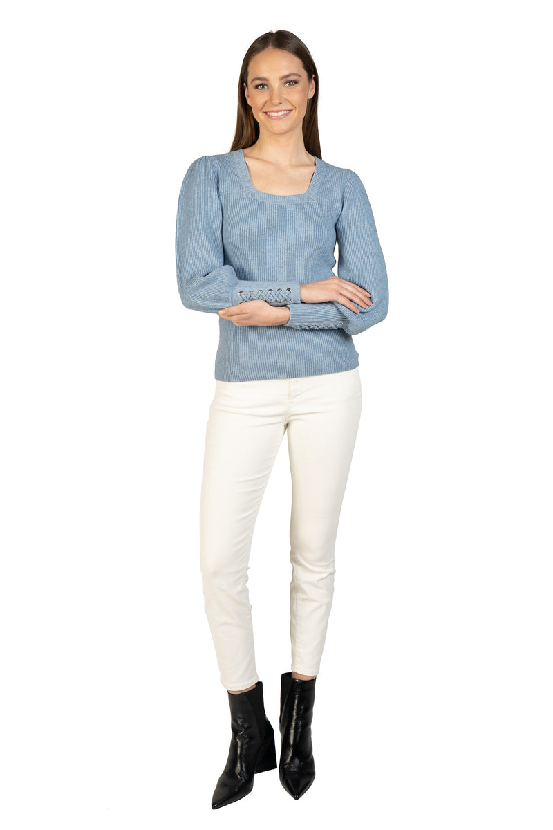 Love Token Whipstitch Cuff Knit Sweater 7