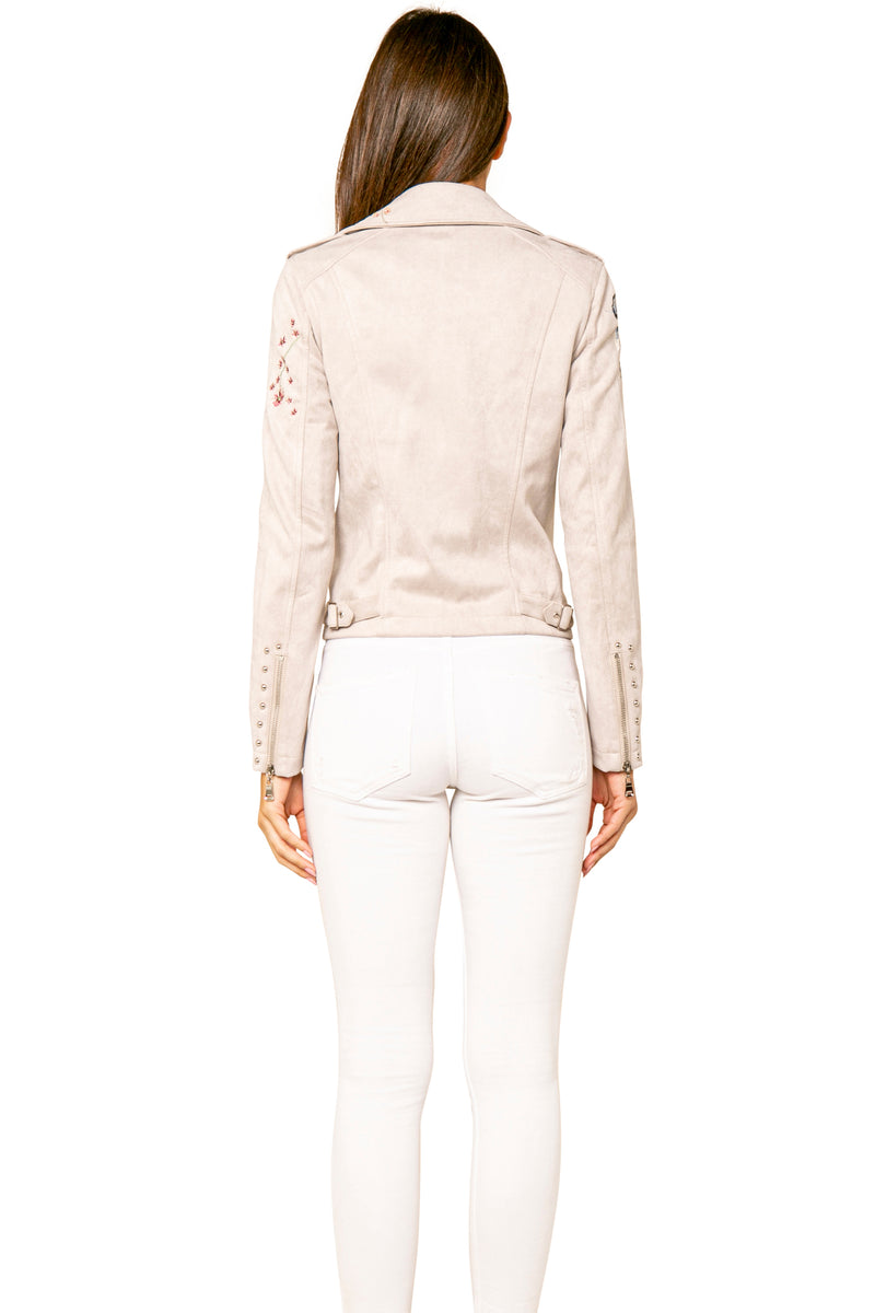 Mckinley Rose Embroidered Biker Jacket