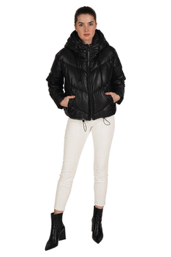 Pleather Blazer Puffer Jacket 6