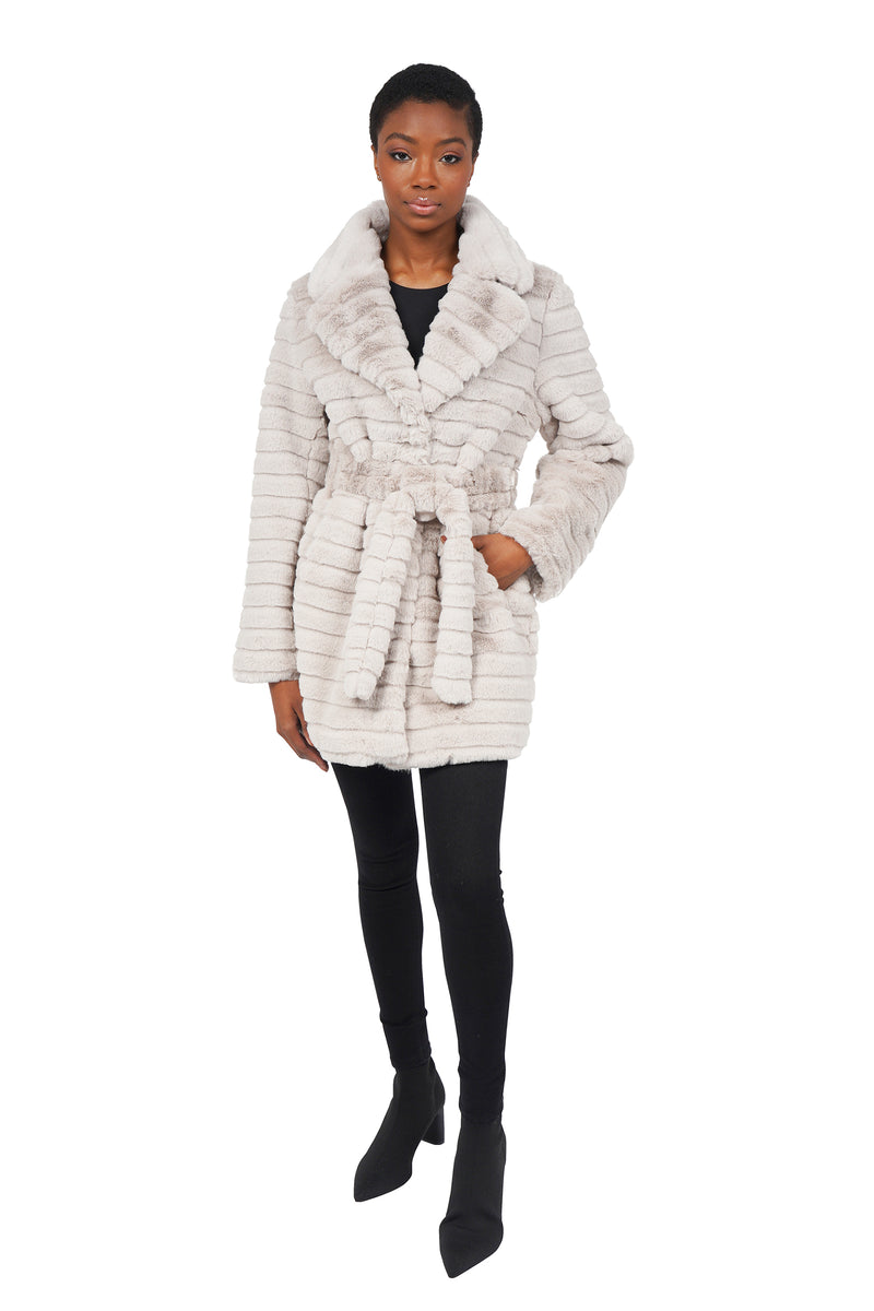 Mike Faux Fur Plush Panel Coat