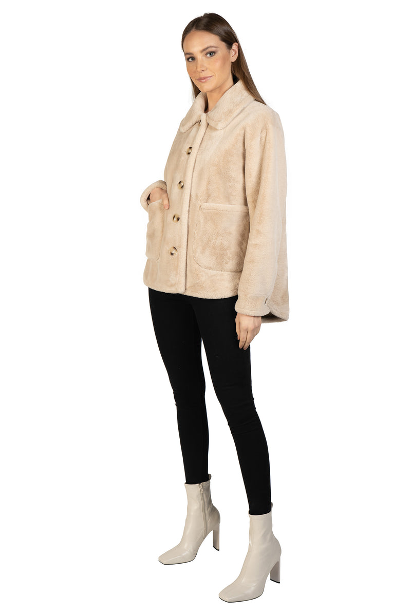 Love Token Faux Fur Button Coat 4