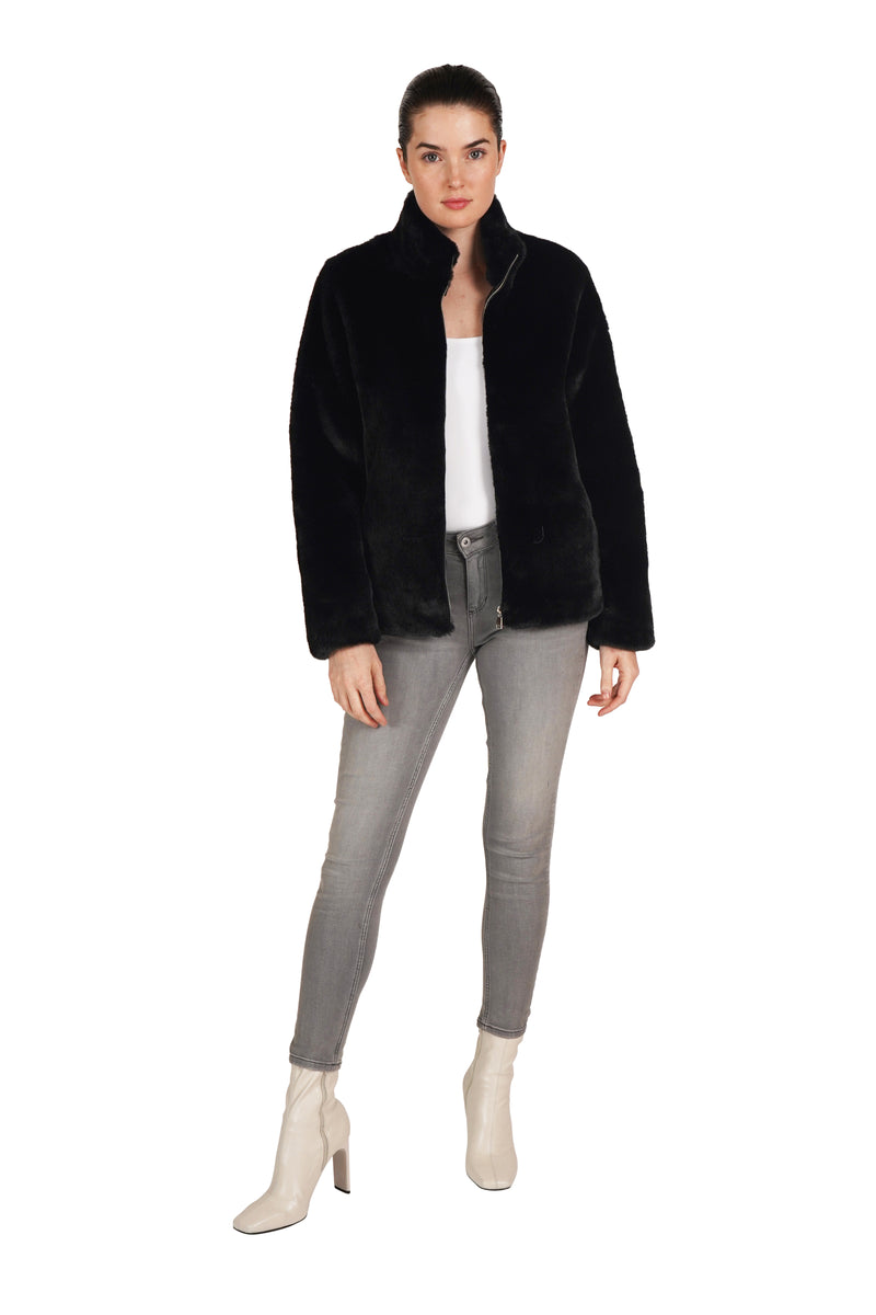 Love Token Faux Fur Zippered Jacket 2