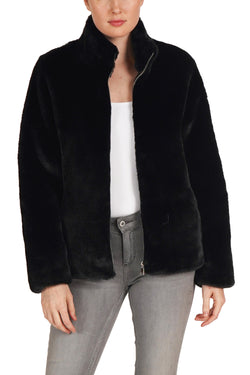 Love Token Faux Fur Zippered Jacket